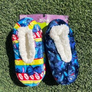 NEW Disney women's Stitch Plush Footies -2x pack
